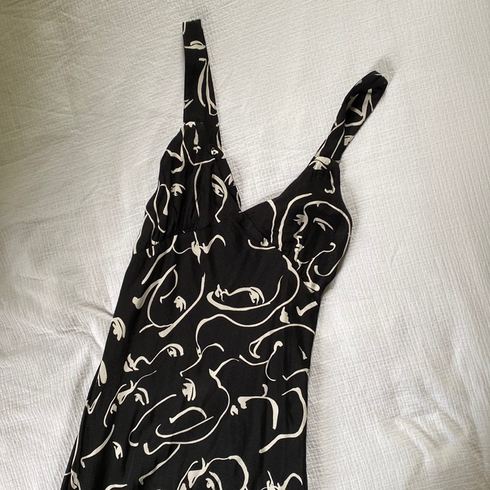 DISSH Black & White Abstract Faces Maxi Dress